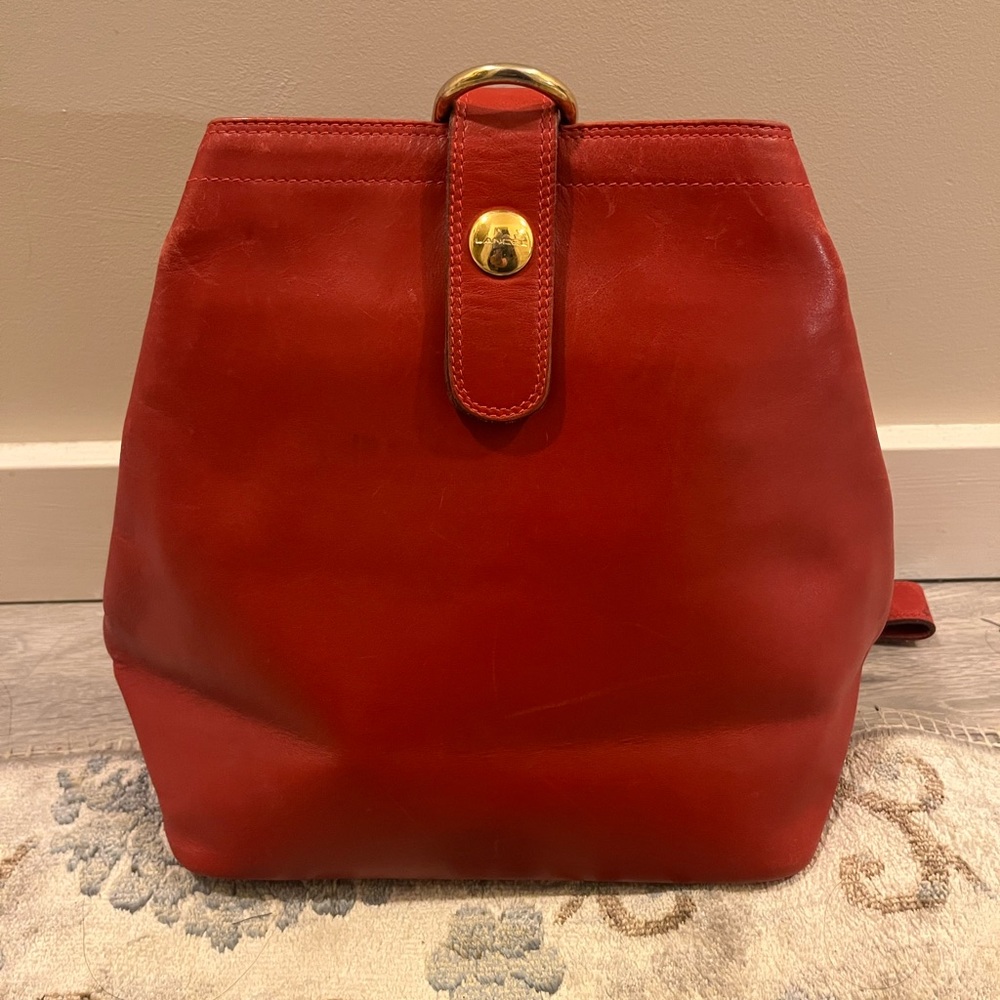 Vintage Lancel Red Bucket Bag